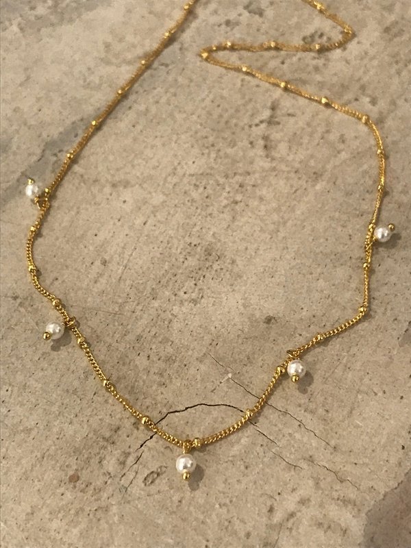 Collier "Tilda" mit Mini-Perlen in Gold