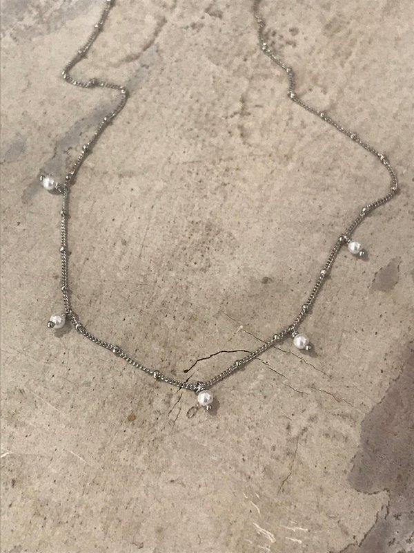 Collier "Tilda" mit Mini-Perlen in Silber