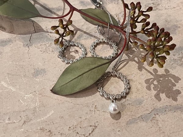 Collier "Circle Pearl" in Silber